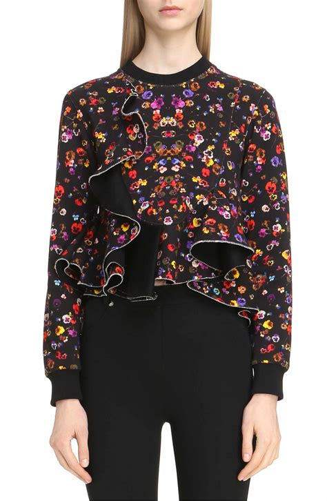 givenchy floral sweatshirt ruffle|Givenchy Sweatshirts and Hoodies for Women .